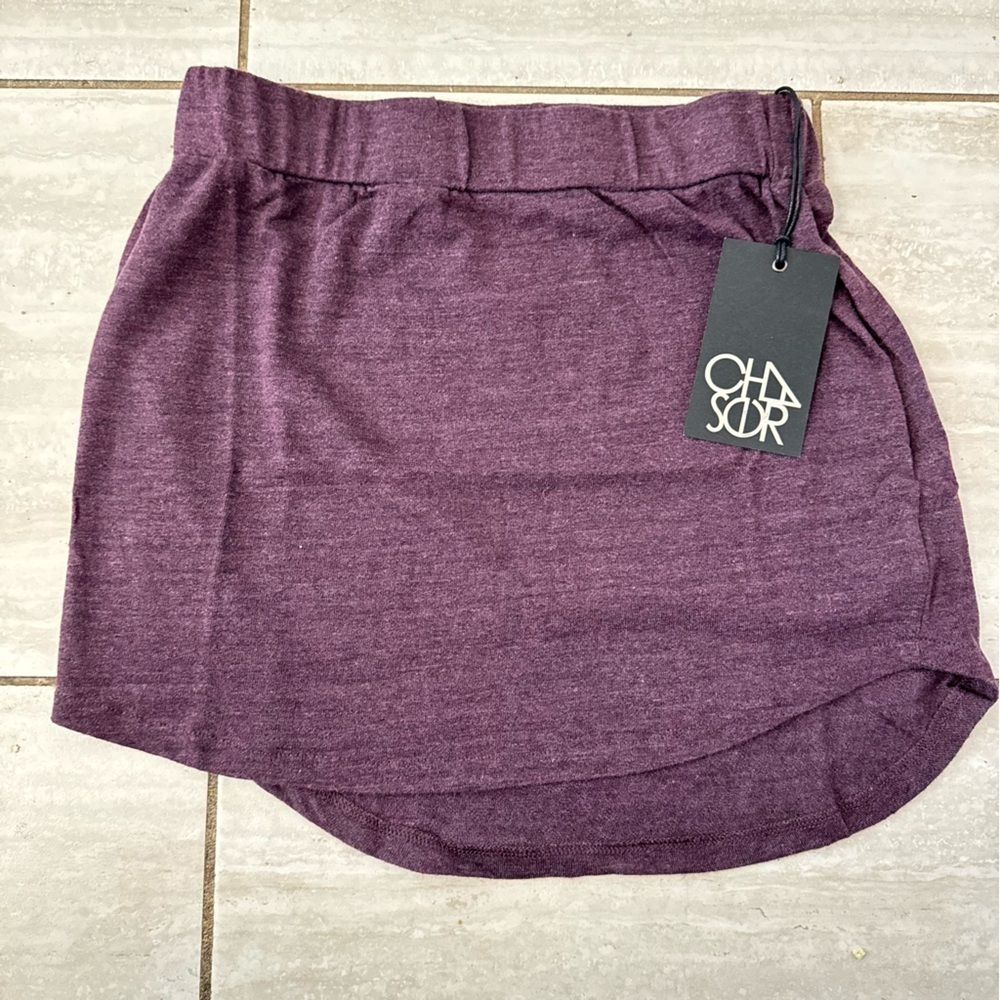 Chaser Cotton Purple Elastic Casual Round Hem Pull On Skirt Small - Picture 2 of 4